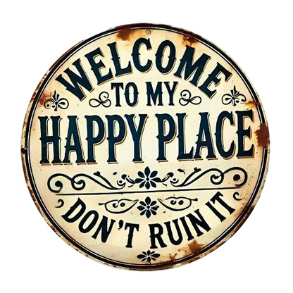 🔥Hot Sale🔥 Vintage "Happy Place" Metal Sign