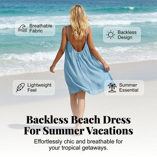 🖤👗 Sexy Backless Cami Slip Dress with Adjustable Drawstring – Flattering Fit