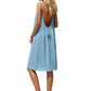 🖤👗 Sexy Backless Cami Slip Dress with Adjustable Drawstring – Flattering Fit