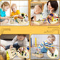 🧩 Montessori Wooden Busy Board with LED Lights | Sensory Travel Toy for Toddlers