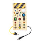 🧩 Montessori Wooden Busy Board with LED Lights | Sensory Travel Toy for Toddlers