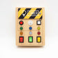 🧩 Montessori Wooden Busy Board with LED Lights | Sensory Travel Toy for Toddlers