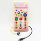 🧩 Montessori Wooden Busy Board with LED Lights | Sensory Travel Toy for Toddlers