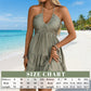 🌸 Halter Neck Ruched Mini Dress – Tiered A-Line, Summer-Ready. 40% OFF + Free Shipping!