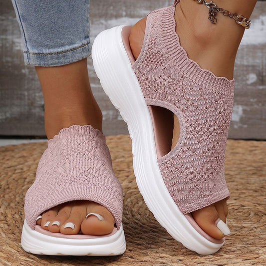 🎉 Final Chance £13.99 💰Women's Breathable Knit Platform Sandals ✨