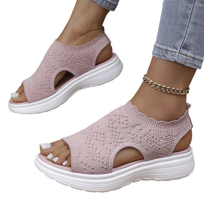 🎉 Final Chance £14.99 💰Women's Breathable Knit Platform Sandals ✨
