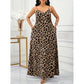 🌿Leopard Print Maxi Dress – V-Neck, Spaghetti Straps & Pockets. 46% OFF + Free Shipping!  Your Summer Travel Essential