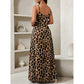 🌿Leopard Print Maxi Dress – V-Neck, Spaghetti Straps & Pockets. 46% OFF + Free Shipping!  Your Summer Travel Essential