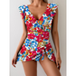 Women's Elegant V-Neck Tummy Control Swim Dress