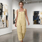 Solid Color Straight-Leg Romper with Pockets