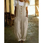 Solid Color Straight-Leg Romper with Pockets