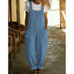 Solid Color Straight-Leg Romper with Pockets