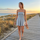 🌊 Ruched Strapless Tube Romper Flattering A-Line Silhouette Soft Wrinkle-Free Breathable Fabric 💫 Summer Elegance Save 47% Now!