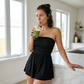 🌊 Ruched Strapless Tube Romper Flattering A-Line Silhouette Soft Wrinkle-Free Breathable Fabric 💫 Summer Elegance Save 47% Now!