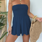 🌊 Ruched Strapless Tube Romper Flattering A-Line Silhouette Soft Wrinkle-Free Breathable Fabric 💫 Summer Elegance Save 47% Now!