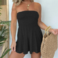 🌊 Ruched Strapless Tube Romper Flattering A-Line Silhouette Soft Wrinkle-Free Breathable Fabric 💫 Summer Elegance Save 47% Now!