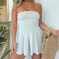 🌊 Ruched Strapless Tube Romper Flattering A-Line Silhouette Soft Wrinkle-Free Breathable Fabric 💫 Summer Elegance Save 47% Now!