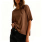 🌸 Timeless Crew-Neck Tee Ultra-Soft Breathable Blend Relaxed Oversized Silhouette 💫 Breezy Short Sleeves Daily Essential Save 49% Now!