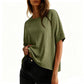 🌸 Timeless Crew-Neck Tee Ultra-Soft Breathable Blend Relaxed Oversized Silhouette 💫 Breezy Short Sleeves Daily Essential Save 49% Now!