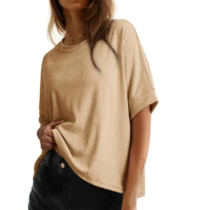 🌸 Timeless Crew-Neck Tee Ultra-Soft Breathable Blend Relaxed Oversized Silhouette 💫 Breezy Short Sleeves Daily Essential Save 49% Now!