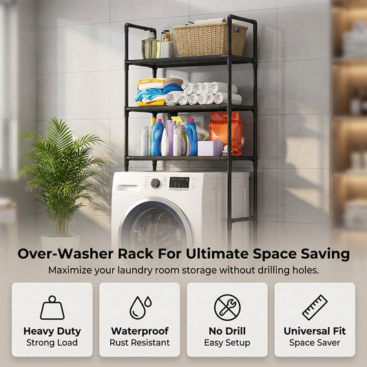 🔥New Hot Selling❤️‍🔥No-Drill Bathroom & Laundry Organizer Shelf