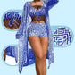 Women's 3-Piece Geometric Print Swimwear Set