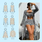 Women's 3-Piece Geometric Print Swimwear Set