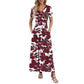 👗2026 Summer Hot Sale 49% OFF🌈 Women's V neck Ankle Length Floral Print Beach Long Flowy  Maxi Dress with Pockets🎀