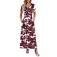 👗2026 Summer Hot Sale 49% OFF🌈 Women's V neck Ankle Length Floral Print Beach Long Flowy  Maxi Dress with Pockets🎀