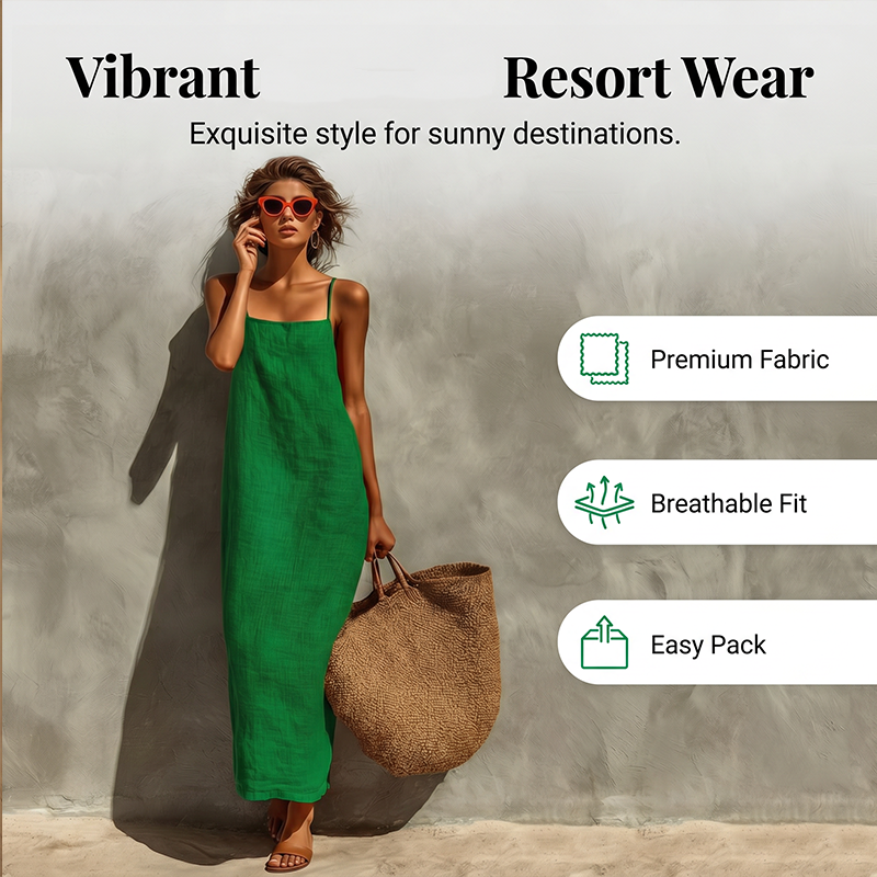 🏖️Summer Hot Sale - Up to 70% OFF💐Women's Casual Solid Color Slip Dress🌷