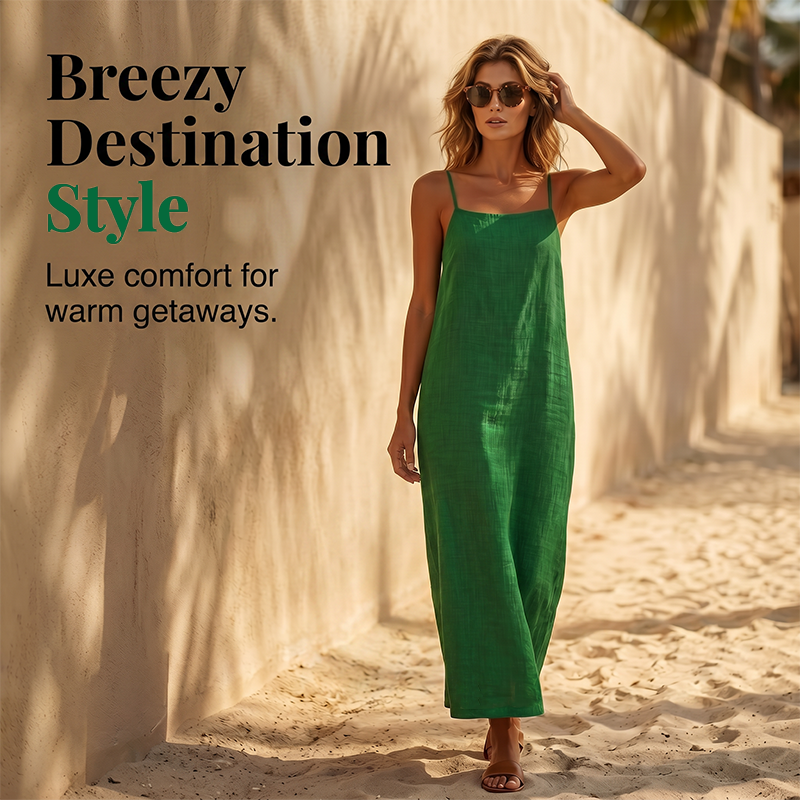 🏖️Summer Hot Sale - Up to 70% OFF💐Women's Casual Solid Color Slip Dress🌷