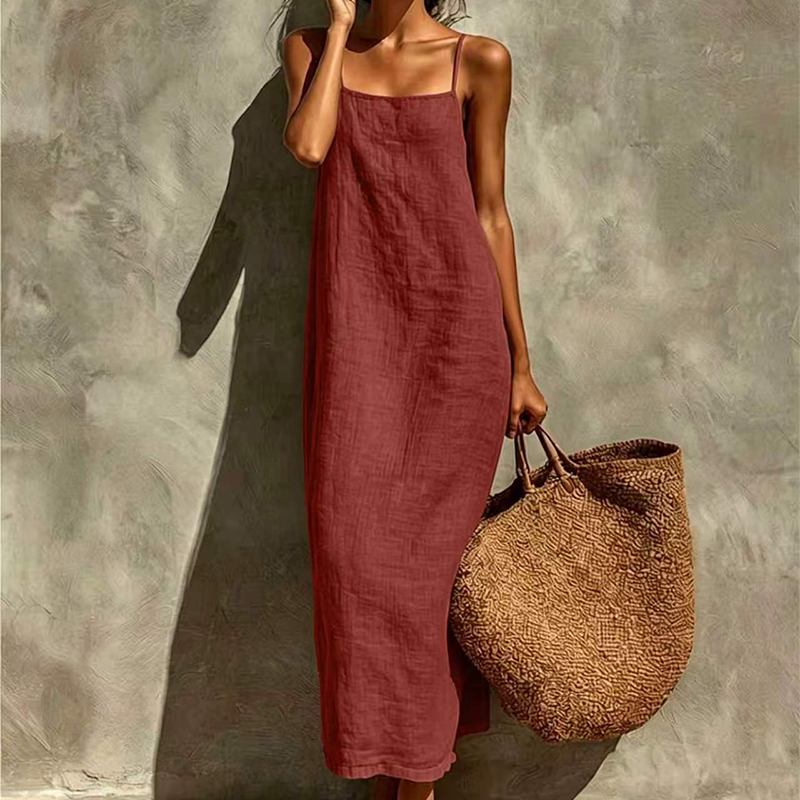🏖️Summer Hot Sale - Up to 70% OFF💐Women's Casual Solid Color Slip Dress🌷