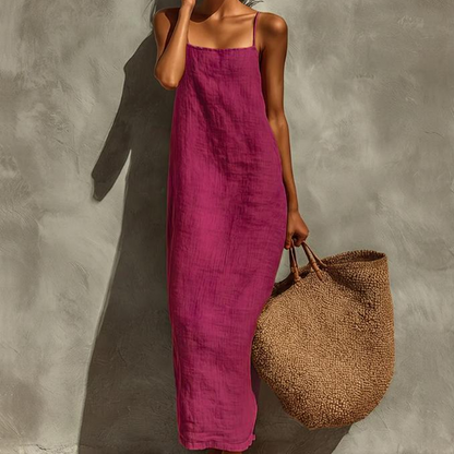 🏖️Summer Hot Sale - Up to 70% OFF💐Women's Casual Solid Color Slip Dress🌷