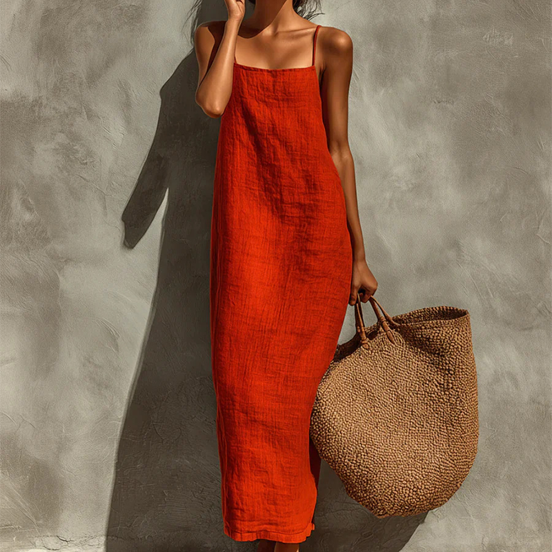 🏖️Summer Hot Sale - Up to 70% OFF💐Women's Casual Solid Color Slip Dress🌷