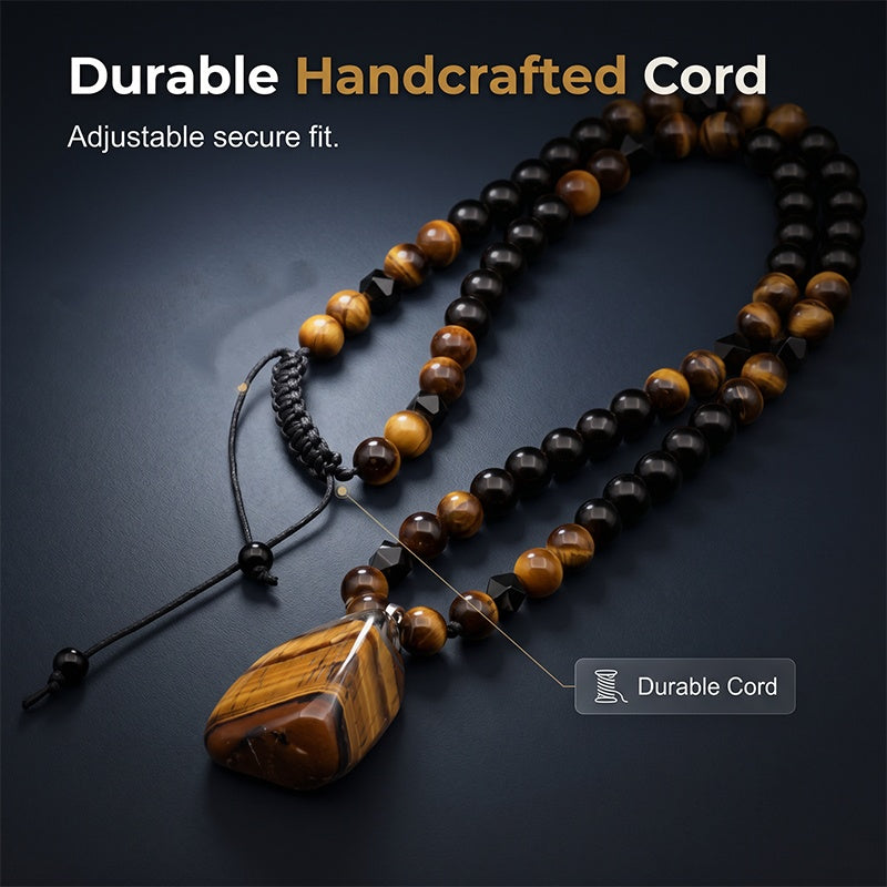 💎 2026 Sale — Over 29,000 Sold!🔥 Men's Tiger's Eye Beaded Necklace – Natural Gemstone 🧿