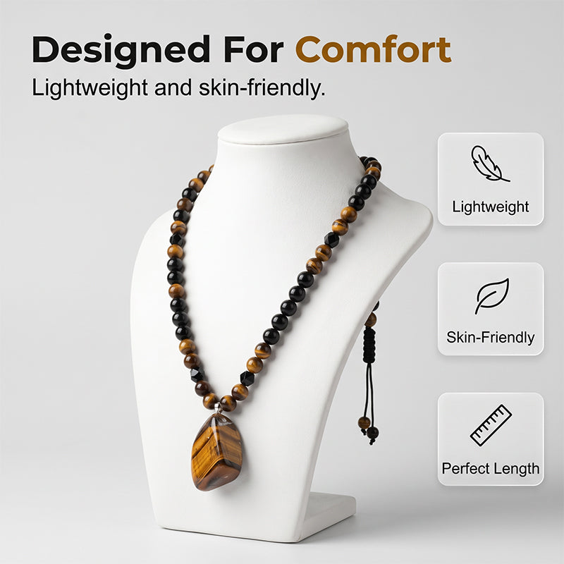 💎 2026 Sale — Over 29,000 Sold!🔥 Men's Tiger's Eye Beaded Necklace – Natural Gemstone 🧿