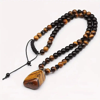 💎 2026 Sale — Over 29,000 Sold!🔥 Men's Tiger's Eye Beaded Necklace – Natural Gemstone 🧿
