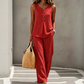 💸 Save More Today - Extra Discount⚡Women’s Sleeveless Button-Up Top & Loose Pants Two-Piece Set