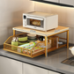 📢📢40% OFF !! ⏰2-Tier Kitchen Microwave Stand with Slide-Out Storage Drawer