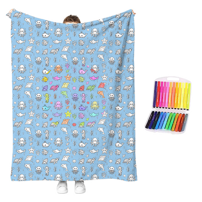 🔥LAST DAY SALE 50% OFF!!🎨✨Creative Cozy Coloring Blanket Kit