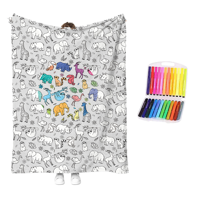 🔥LAST DAY SALE 50% OFF!!🎨✨Creative Cozy Coloring Blanket Kit