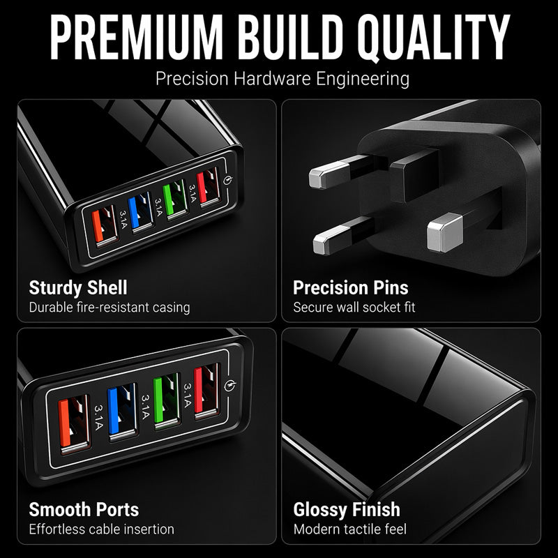 ⏳LAST DAY SALE 50% OFF !!📢4-Port USB Charger Adapter