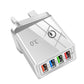 ⏳LAST DAY SALE 50% OFF !!📢4-Port USB Wall Charger – 12W Multi-Device Travel Charging Adapter