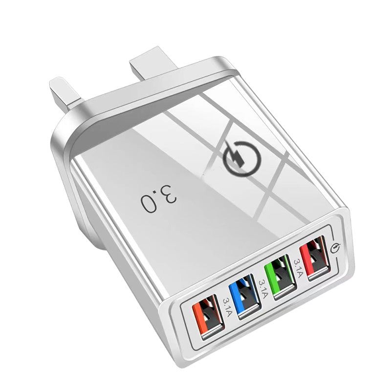 ⏳LAST DAY SALE 50% OFF !!📢4-Port USB Charger Adapter