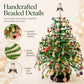 ⏳💥Final 3 hours-￡12.99!!  🔥 Elegant Beaded Mini Christmas Tree – Collector's Holiday Decor Set, Tabletop 🎄