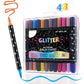 ✨ Time‑Limited Offer ⚡Dual-Tip Glitter Markers Set – 24/48/72/96 Colors Shimmering Art Pens with Fine & Brush Tips, Quick-Drying Water-Based Ink