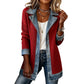 🌸LAST DAY SPECIAL PRICE!!🌸Women’s Elegant Denim Spliced Ribbed Knit Coat