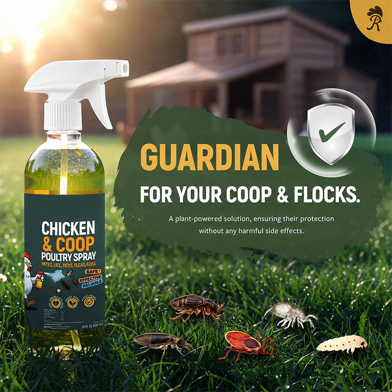 🔥 Buy 2 Get 1 FREE (Save 50%) – 🐔Botanical Poultry Coop Cleaner Spray | 🌿Lemongrass & Peppermint, Repels Flies & Mites, Safe for Birds & Housing