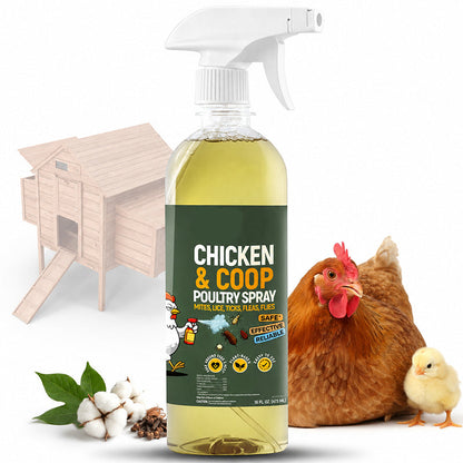 🔥 Buy 2 Get 1 FREE (Save 50%) – 🐔Botanical Poultry Coop Cleaner Spray | 🌿Lemongrass & Peppermint, Repels Flies & Mites, Safe for Birds & Housing