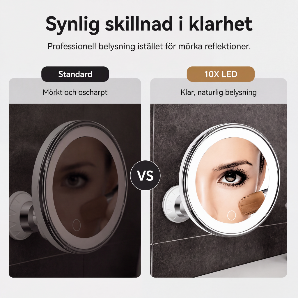 ⏳🔥LIMITED-TIME 50% OFF! ⏰💄10x Magnifying Makeup Mirror with LED Light and Suction Cup – Perfect for Flawless Makeup and Skincare 🔍✨